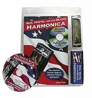 Image of red white and the blues harmonica book cd harmonica pack
