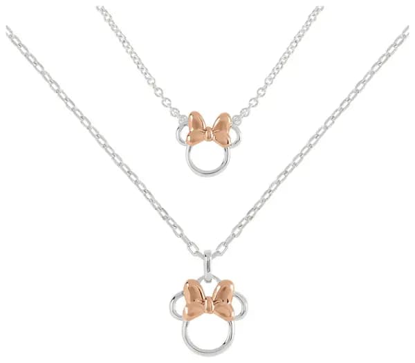 Image of Disney Minnie Mouse Two Tone Mother & Daughter Necklace Set