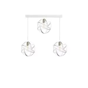 Image of Pola Bar Pendant Ceiling Light White, Gold, 65cm, 3x E27