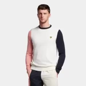 Image of Mens Contrast Crew Neck - Off White - M