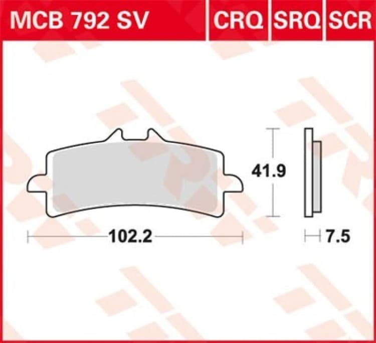 Image of TRW Lucas Racing rubber MCB792CRQ
