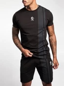 Image of Gym King Printed Stripe T-Shirt - Black