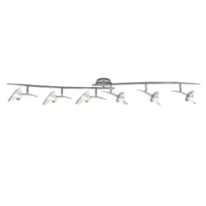 Image of Flavia Linear Spot Light 6 Light G9 With Adjustable Heads, Polished Chrome
