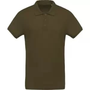 Image of Kariban Mens Organic Pique Polo Shirt (S) (Moss Green)