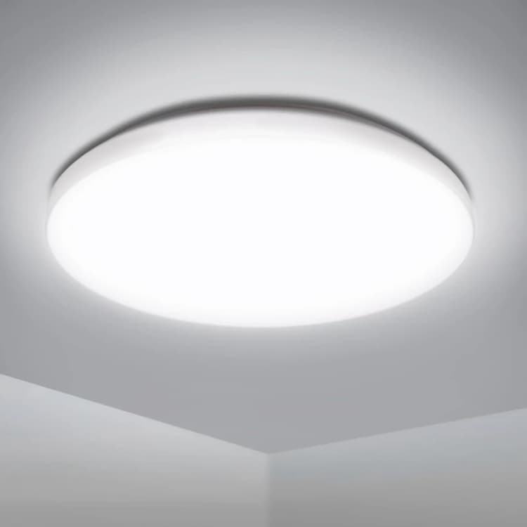 Image of ExtraStar 12W Bathroom LED Round Surface Mount Ceiling Light, IP54 28cm (Dia), 6500K, White White