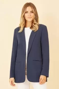 Image of Navy Linen Relaxed Blazer