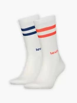 Image of Levis Regular Cut Sport Stripe Socks 2 pack - Red
