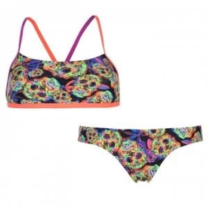 Image of Speedo Digital 2 Piece X Back Swimsuit Ladies - Black/Red