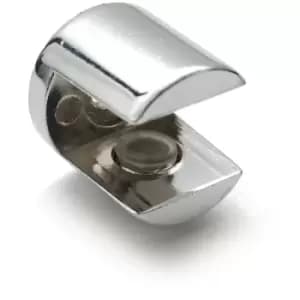 Image of Small Plated Shelf Bracket Glass Shelf Support 4 - 8mm Thickness Shelves - Colour Chrome - Pack of 12