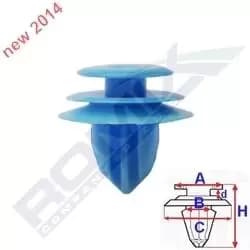Image of ROMIX Clip C60649 TOYOTA,LEXUS,Yaris Schragheck (_P9_),AVENSIS Kombi (T25),Yaris Schragheck (_P1_),COROLLA Verso (ZER_, ZZE12_, R1_)