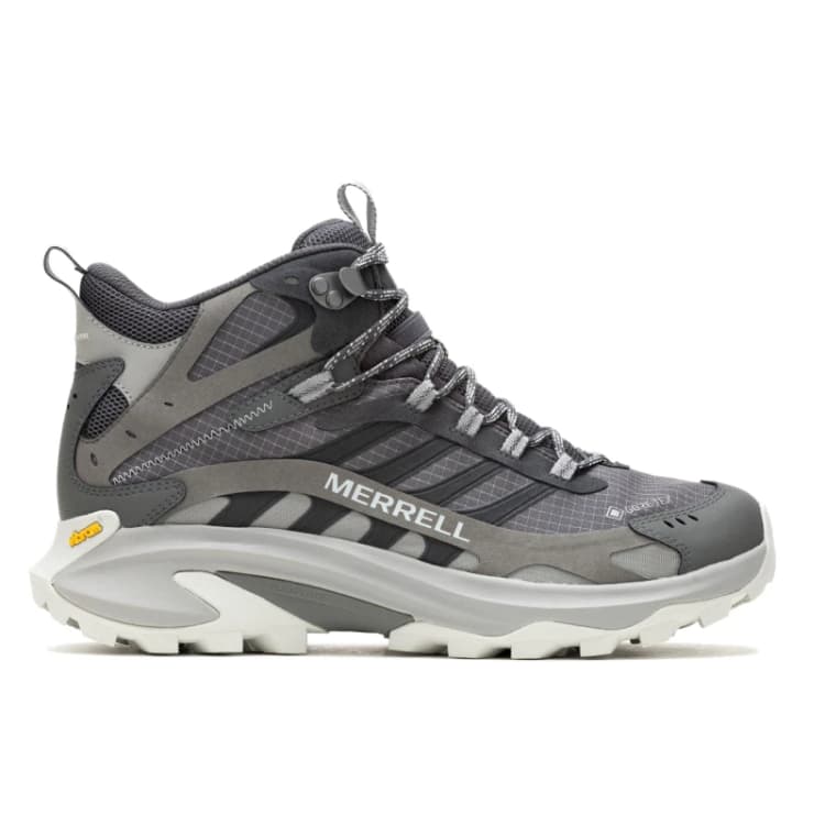 Image of Merrell Moab Speed 2 Mid GORE TEX Grey Waterproof Walking Boots Mens GTX Hiking Boots - UK 12 Grey male ES3754ASP12