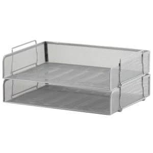 Image of 5 Star Office Foolscap Mesh Letter Tray Scratch Resistant Stackable Side Load Landscape Silver