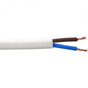 Image of Zexum 0.75mm 2 Core LSZH Flex Cable White Round 3182B - 1 Meter
