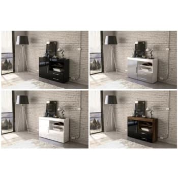 Image of Birlea - Edgeware Living Room Furniture - 1 Door 2 Drawer Sideboard - White