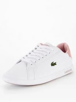 Image of Lacoste Graduate 0721 Trainer - White/Pink, Size 2 Older
