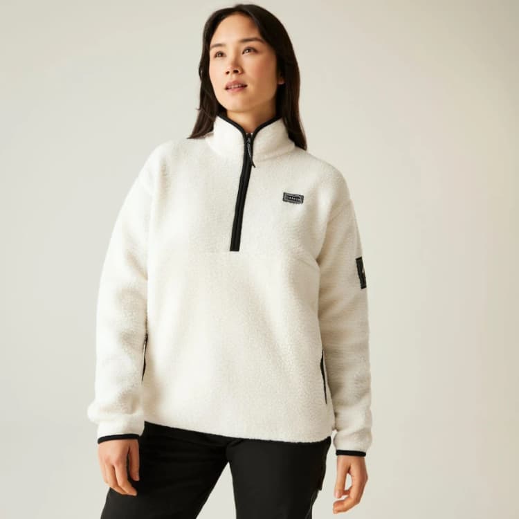 Image of Dare 2b Womens Slide Out Half Zip Borg Fleece in Ecru Size: 16 Ecru Female 16