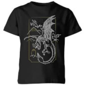 Image of Harry Potter Hungarian Horntail Dragon Kids T-Shirt - Black - 11-12 Years