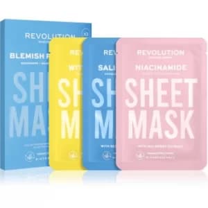 Image of Revolution Skincare Biodegradable Blemish Prone Skin sheet mask set (For Oily And Problematic Skin)