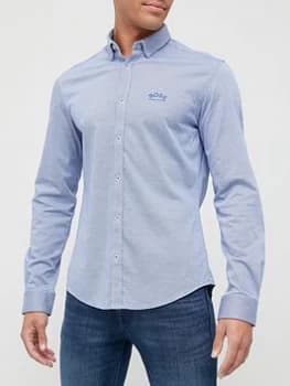 Image of Hugo Boss Biado Oxford Shirt Bright Blue Size L Men