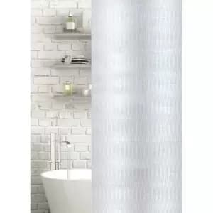 Image of Showerdrape Asterix Peva Shower Curtain - White Frosted