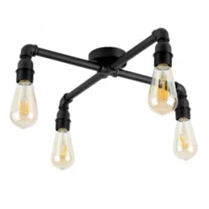 Image of Luiggi Steampunk 4 Way Ceiling Light in Black
