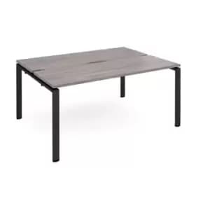 Image of Adapt sliding top back to back desks 1600mm x 1200mm - Black frame and grey oak top