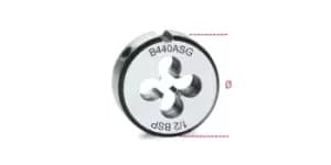 Image of Beta Tools 440ASG Chrome-Steel Cylindrical GAS BSP Thread Round Die 1" x 11