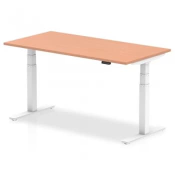 Image of Trexus Sit Stand Desk Height-adjustable White Leg Frame 1600800mm