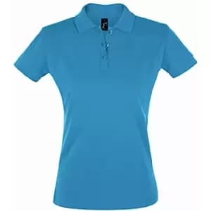 Image of SOLS Womens/Ladies Perfect Pique Short Sleeve Polo Shirt (L) (Aqua)