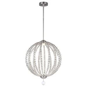 Image of LED 2 Light Medium Spherical Ceiling Pendant Satin Nickel