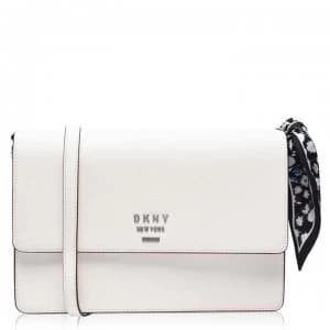 Image of DKNY Medium Flap Shoulder Bag - White WHT