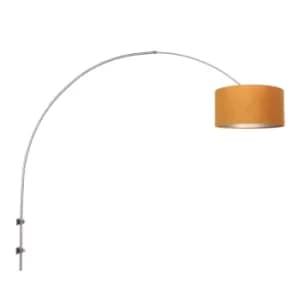Image of Sparkled Light Wall Lamp with Shade Brushed Steel, Velvet Gold