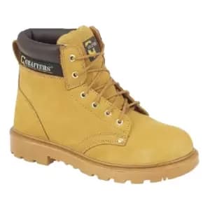 Image of Grafters Mens Apprentice 6 Eye Safety Toe Cap Boots (8 UK) (Honey)