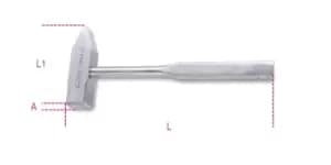 Image of Beta Tools 1370INOX Stainless Steel 500g Engineers Hammer 013700375