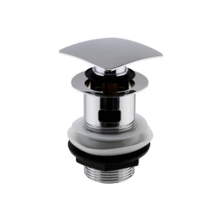 Image of Balterley Square Slotted Push Button Basin Waste Chrome Silver