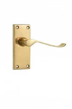 Image of Wickes Paris Victorian Scroll Latch Door Handle - Polished Brass 1 Pair