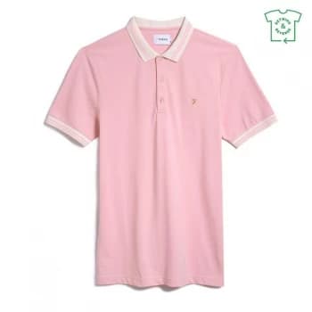 Image of Farah Vintage Stanton Short Sleeve Polo Shirt - 682 Clyde Pink