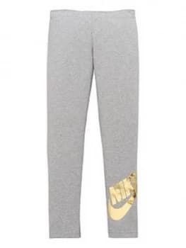 Image of Nike Girls NSW Favorites Shine Legging - Grey Size M Women