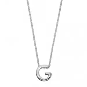 Image of Initial G Plain Silver Initial Necklace N4434