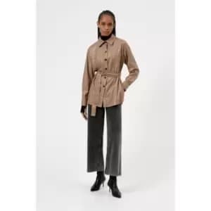 Image of Hugo Amitasa Leather Jacket - Brown
