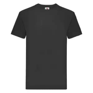 Image of Fruit Of The Loom Mens Super Premium Short Sleeve Crew Neck T-Shirt (3XL) (Black)