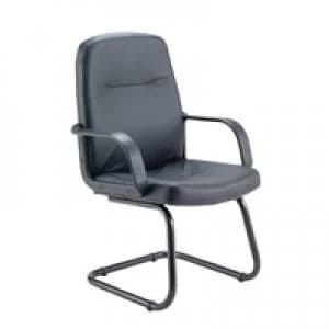 Image of Jemini Rhone Leather Look Visitor Room Cantilever Legs Black KF03432