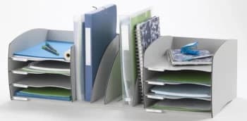 Image of Fast Paper Desktop Organizer 8 Comp Grey