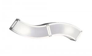 Image of E27 Flush Wall Lamp 2 Light E27, Polished Chrome, White Acrylic