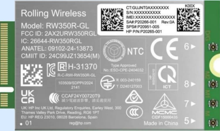 Image of HP 4G LTE-Advanced Pro Cat19 WWAN interface cards/adapter Internal