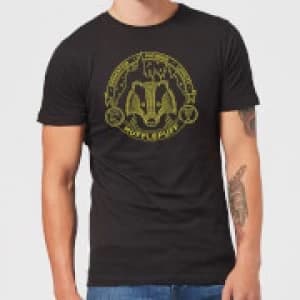 Image of Harry Potter Hufflepuff Badger Badge Mens T-Shirt - Black