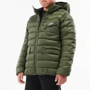 Image of Barbour International Boys' Ouston Hooded Quilted Jacket - Olive - 14-15 Years