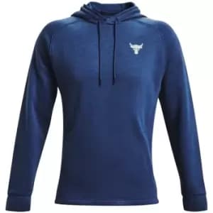 Image of Under Armour Project Rock Charged Cotton Fleece Hoodie Mens - Blue