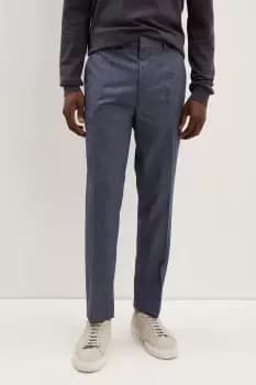 Image of Mens Slim Fit Blue Texture Smart Trousers