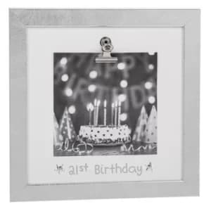 Image of Silver Clip Frame 21st Birthday